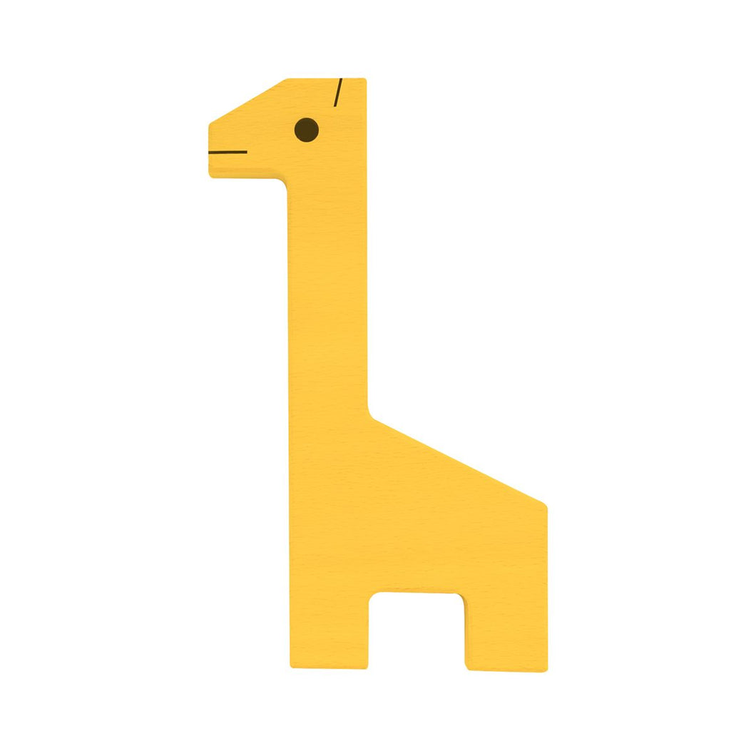 Houten speelgoed giraffe geel