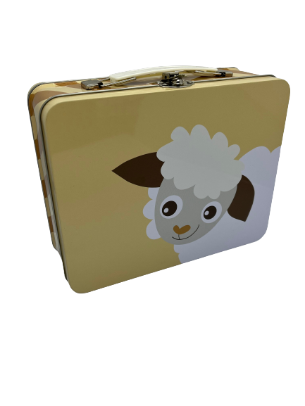 Metallic suitcase sheep