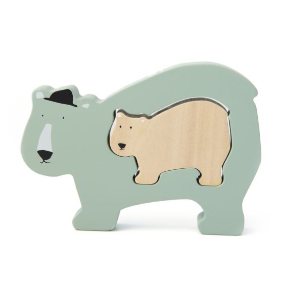 Wooden baby puzzle bear